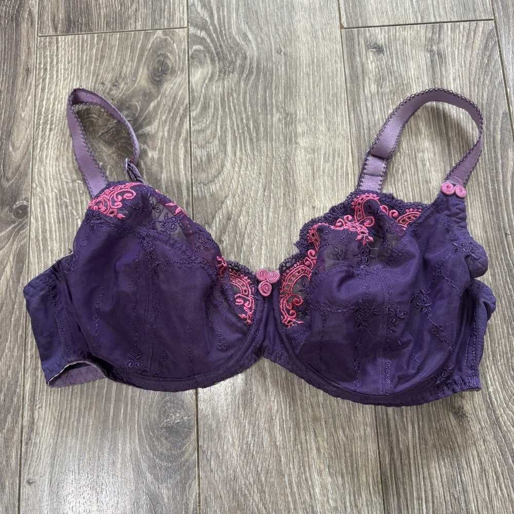 Curvy Kate 34F Romance Balconette Bra CK1501 Purple Pink Lace Romantic Feminine